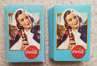 Ww2 Era Airplane Spotter Coca - Cola Advertising Playing Cards - Military Nurse