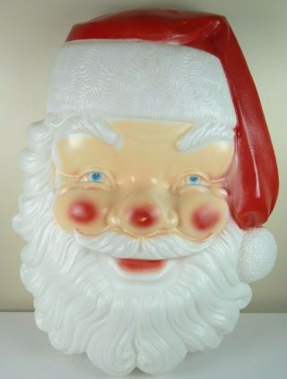 Vintage 1972 Empire Blow Mold Giant Santa Face Christmas Outdoor Lighted 36”.