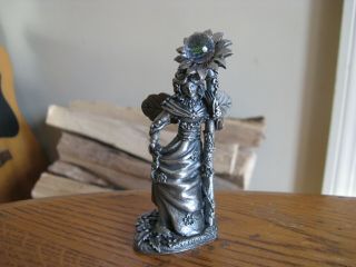 Wapw Roger Gibbons Mother Nature Pewter Figurine W Crystal Uk