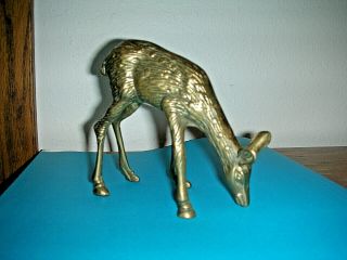 Vintage Mid - Century Brass Deer Doe Or Fawn 4 1/3 " Tall
