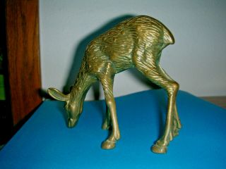 Vintage Mid - Century Brass Deer Doe or Fawn 4 1/3 