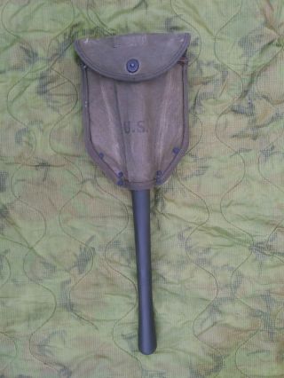 Ww2 Era Us Army Ames Folding Shovel M1943 Dated 1944 W/ 1944 Dated Carrier
