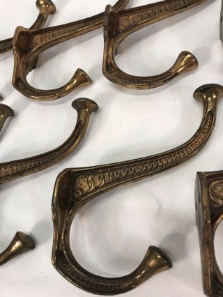 Set Of 10 Antique Cast Iron Copper Finish Coat Hat Hooks