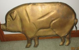 Great Early Antique Large Copper Pig Weathervane 26 1/2 "