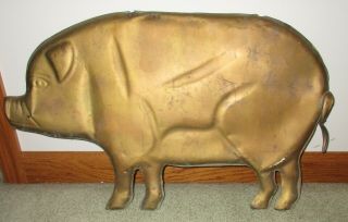Great Early Antique Large Copper Pig Weathervane 26 1/2 