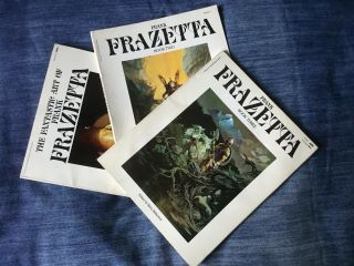 Vintage First Edition 3 Volume Set The Fantastic Art Of Frank Frazetta 1977 - 1979