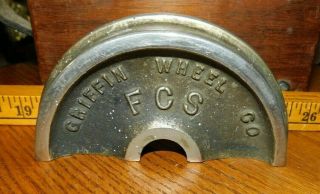 Vintage Griffin Wheel Fcs Cast Iron Paperweight Advertising Railroad Train