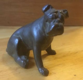 Vintage Metal Brass Miniature Dog Bulldog Pitbull Statue Figure