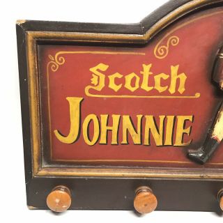 Johnnie Walker Scotch Whiskey Wooden Pub Wall Sign Rack Red Brown Man Cave 3D 2