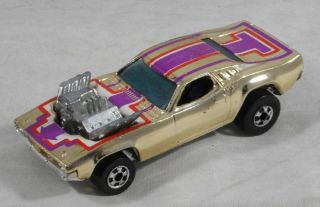 Vintage 1970 Mattel Hot Wheels Gold Chrome Rodger Dodger