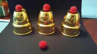 El Duco Golden Cups And Balls.  Brass.  Cups.  No Dings Or Dents.