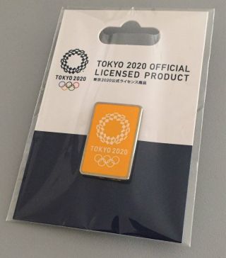 Tokyo Olympics 2020 Official Pin Badge Olympic Emblem Yellow X Silver