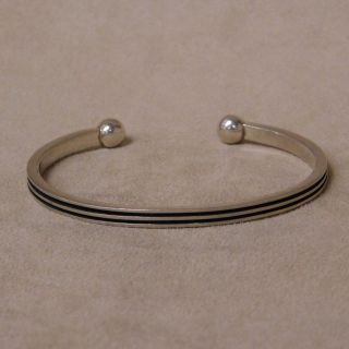 Sterling Silver Cuff Bracelet With Silver Balls On The Ends