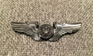 World War 2 U.  S.  Army Air Force Usaaf Aircrew Wings Pin Back Sterling Silver 3 "