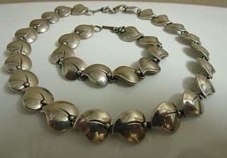 Vtg.  N.  E.  From Sterling Necklace & Bracelet.  Necklace: 14 1/2 " Bracelet: 6 1/2 "