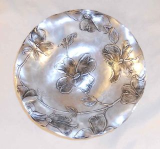 Hammered Aluminum Small Bowl With Floral And Foliate Design Wendell August Forge