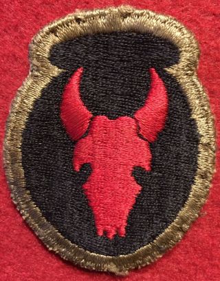 HTF WW2 British Made 34TH Infantry Division OD Border Black Back Patch - Ribbed 2