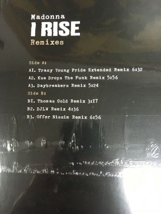MADONNA - I RISE REMIXES BLACK FRIDAY RSD 2019 AND 3