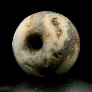 Kyra - Ancient Agate Bead - 19 Mm Dia - Neolithic Age - Sahara
