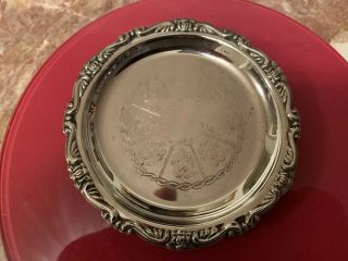 Silver Plated On Steel Ornate Small Teacup Saucer/plate Diameter 4.  1 Inches