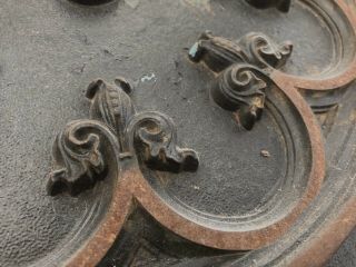 Antique Ornate Cast Iron 15” Elevator Floor Indicator Dial Fleur De Lis Design 3