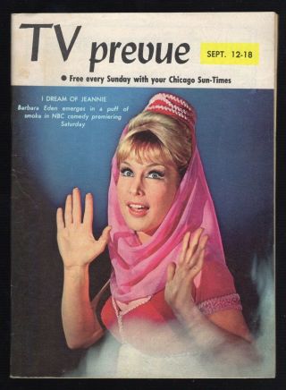 1965 Chicago Tv Prevue Guide I Dream Of Jeannie Barbara Eden The Munsters Bozo