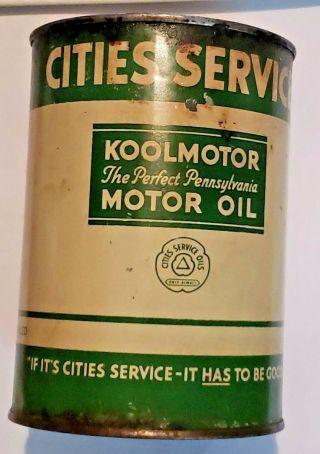Cities Service Koolmotor Oil Can One Quart