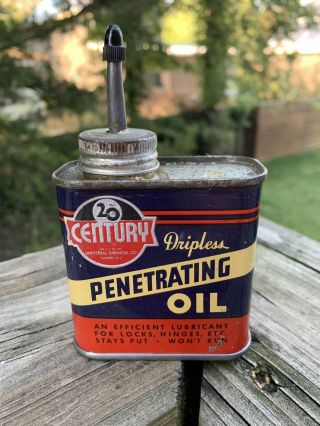Vintage Dripless Penetrating Handy Oiler 4 Oz Metal Oil Can Gas Sign