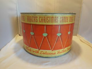 Vintage Brachs Butter Creme Candy Toys Christmas Drum Display Copyright 1939