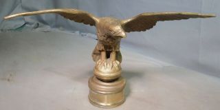 Antique Gilt Cast Brass Bronze Eagle Statue Figure Flag Topper Finial 1800 ' s OLD 3