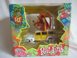 Rat Fink Racing Champions Diecast Woody With Rat Fink Figure (bh)