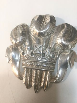 Vintage Cini Sterling Prince Of Wales Feather Emblem Brooch 2 1/2” X 3” 54 Gr 3