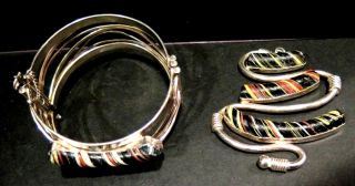 Modernist Jeweler Avi Soffer Bracelet & Pendant Set Israel Sterling Silver 925