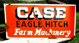 Vintage Style Hand Painted Case Tractor Sign Eagle Hitch Farm Machinery Steel