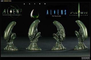 Sideshow Alien Bust Set Statue H.  R Giger - (predator Gentle Giant Hot Toys Neca)
