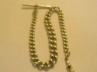 Heavy Antique Solid Silver Graduated Albert Chain Weight 57.  8 Grams