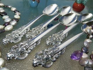 One Oval Soup Spoon Wallace Grand Baroque Sterling Silver 6 15/16 " Flatware Old