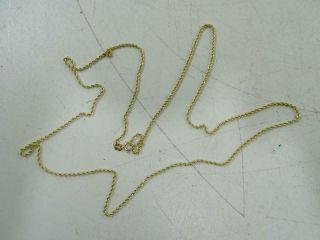 Vintage Twisted Chain 14k Solid Yellow Gold Necklace Chain 24 " Long 3.  5 Grams
