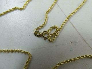 Vintage Twisted Chain 14K Solid Yellow Gold Necklace Chain 24 