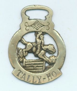 TALLY - HO fox hunting vintage horse brass (6043) 3