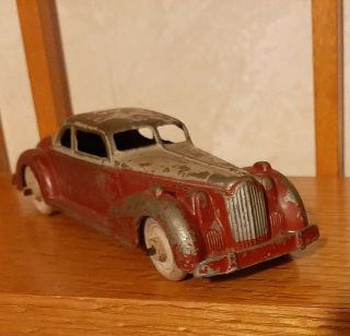 Vintage Hubley Kiddie Toy 1930s Packard Coupe Red & White 5 1/2 " Wood Wheels