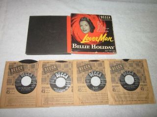 Billie Holiday Lover Man Box Set 4 45s With Sleeves -