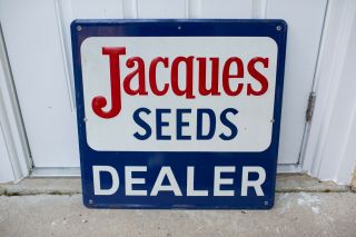 Vintage Jacques Seeds Corn Dealer Sign 1982