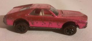 Vintage Mattel 1968 Hot Wheels Redline Car Custom Amx Pink Metallic Salmon Amc
