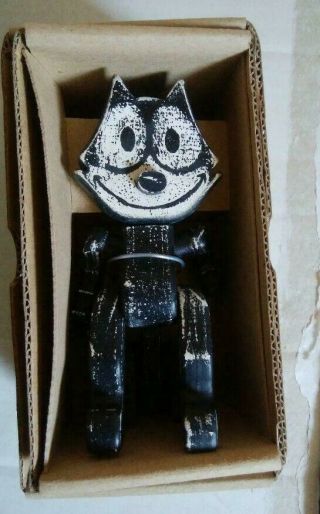 Rare Small Size Felix The Cat Wooden Figure Mascot Doll Toy Japan Vintage F/s