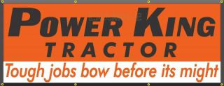 Power King Tractors Dealer Remake Printed Banner Sign Barn Farm Art 72 " X 28 "