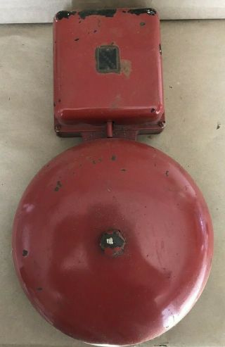 Vintage Edwards 8 " Bell Cast Iron Wall Mount Fire Alarm Boxing Brass Tags