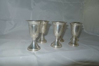 SET OF 6 STERLING SILVER 925 SHOT GLASS CUPS STAR OF DAVID JUDAICA 2