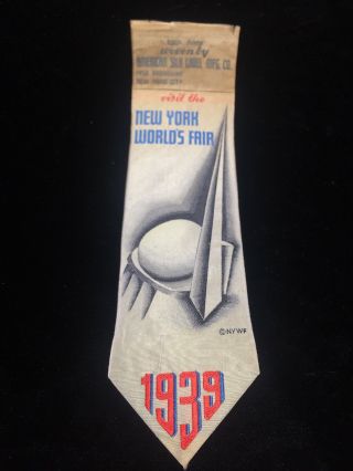 1939 York Worlds Fair Bookmark American Silk Label Mfg Co Vintage Souvenir