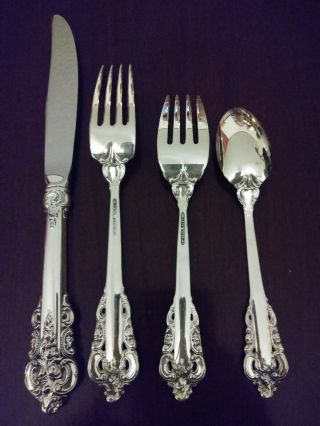 WALLACE - GRANDE BAROQUE - 9.  25 STERLING SILVER 4 PIECE PLACE SETTING 2